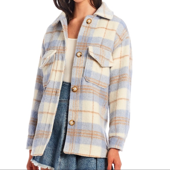 Gianni Bini Jackets & Blazers - SOLD-Gianni Bini Plaid Flannel Shacket Grandpa Jacket